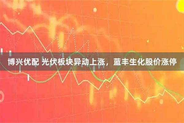 博兴优配 光伏板块异动上涨，蓝丰生化股价涨停