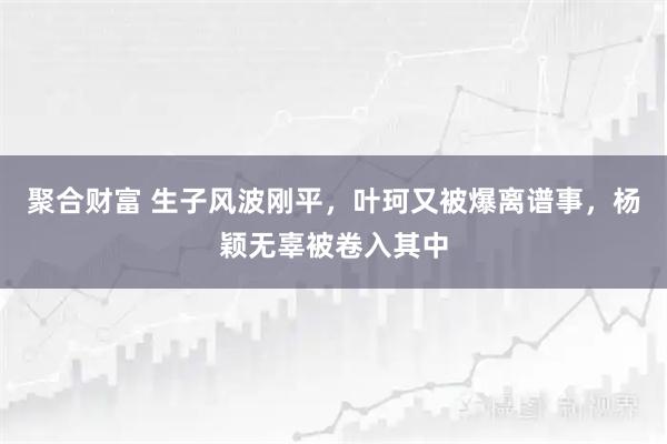 聚合财富 生子风波刚平,叶珂又被爆离谱事,杨颖无辜被卷入其中