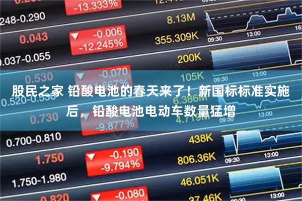 股民之家 铅酸电池的春天来了！新国标标准实施后，铅酸电池电动车数量猛增